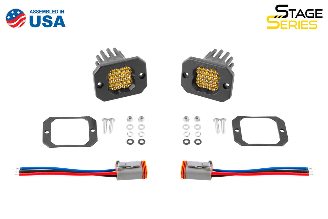 Diode Dynamics DD6473P Stage Series C1 LED Pod Sport Yellow Flood Flush ABL Pair Diode Dynamics - Truck Part Superstore