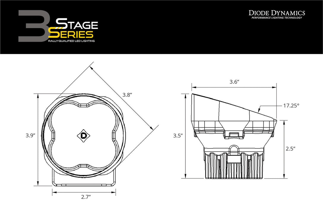 Diode Dynamics DD6500S SS3 LED Pod Max White SAE Fog Angled LH Single Diode Dynamics - Truck Part Superstore
