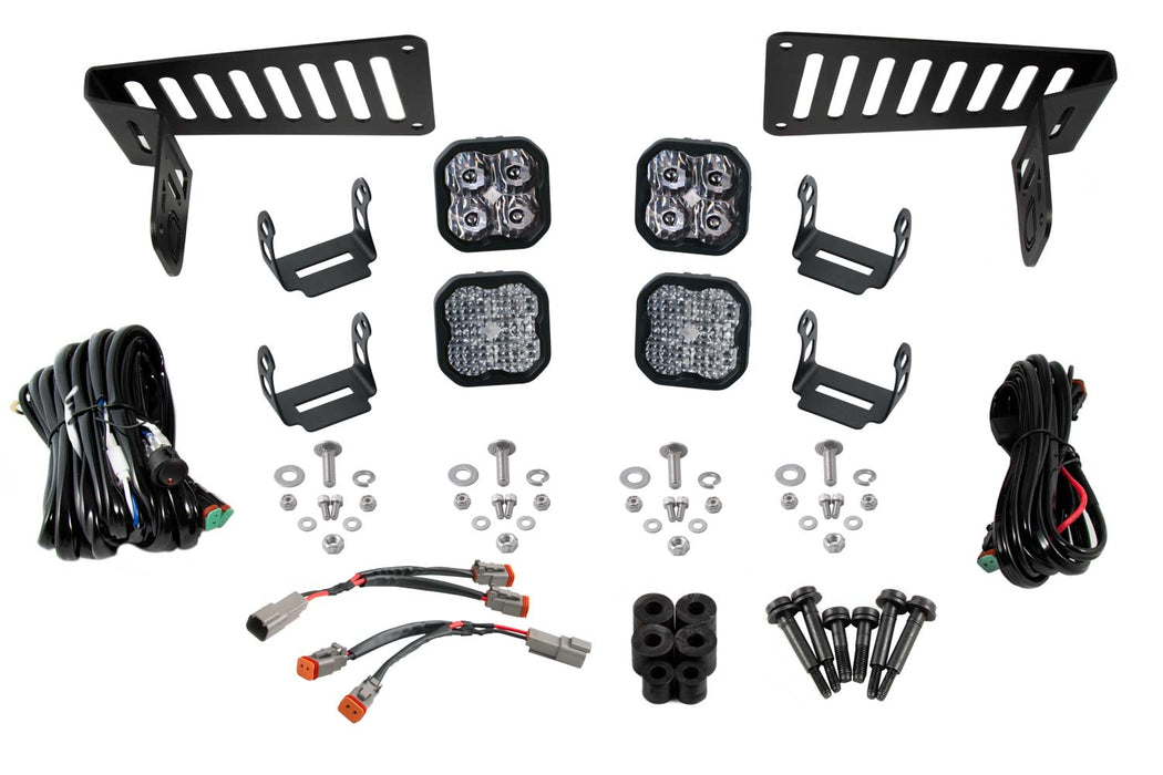 Diode Dynamics DD6553 SS3 Cowl LED Bracket Kit for 2018-2021 Jeep JL Wrangler/Gladiator, White Sport - Truck Part Superstore