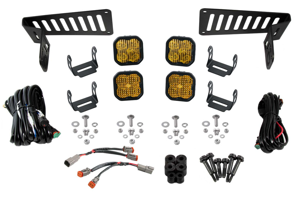 Diode Dynamics DD6556 SS3 Cowl LED Bracket Kit for 2018-2021 Jeep JL Wrangler/Gladiator, Yellow Pro - Truck Part Superstore