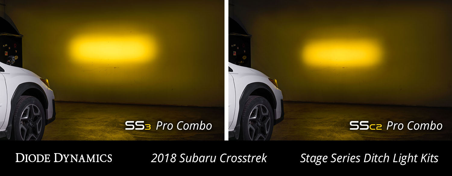 Diode Dynamics DD6562 Stage Series 2in LED Ditch Light Kit for 2018-2021 Subaru Crosstrek, Sport White Combo - Truck Part Superstore