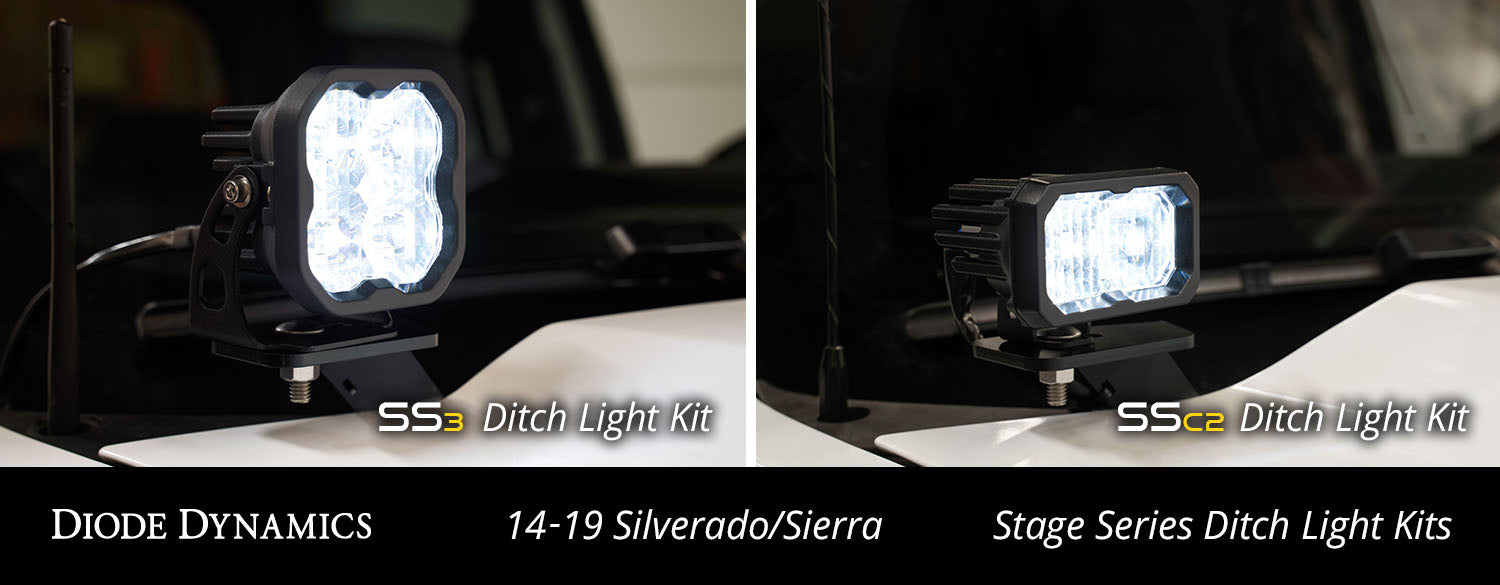 Diode Dynamics DD6655 SS3 LED Ditch Light Kit for 2014-2019 Silverado/Sierra, Sport White Combo Diode Dynamics - Truck Part Superstore