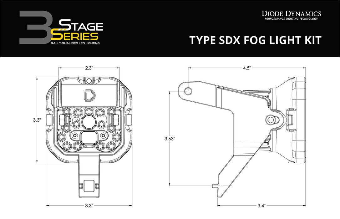 Diode Dynamics DD6703 SS3 LED Pod Max Type SDX Kit Yellow SAE Fog Diode Dynamics - Truck Part Superstore