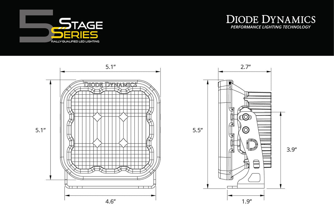 Diode Dynamics DD6775P SS5 LED Pod Pro White Combo Pair Diode Dynamics - Truck Part Superstore