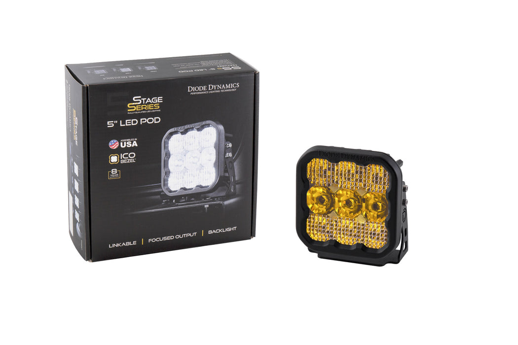 Diode Dynamics DD6779S SS5 LED Pod Pro Yellow Flood Single Diode Dynamics - Truck Part Superstore