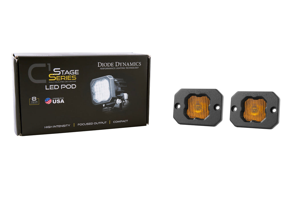Diode Dynamics DD6851P Stage Series C1 LED Pod Yellow SAE Fog Flush ABL Pair Diode Dynamics - Truck Part Superstore