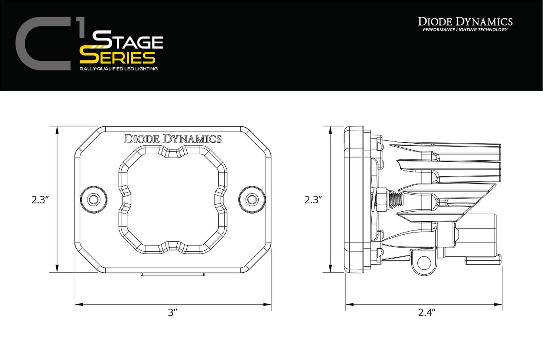 Diode Dynamics DD7147 Stage Series Flush Mount Reverse Light Kit, C1 Pro Diode Dynamics - Truck Part Superstore