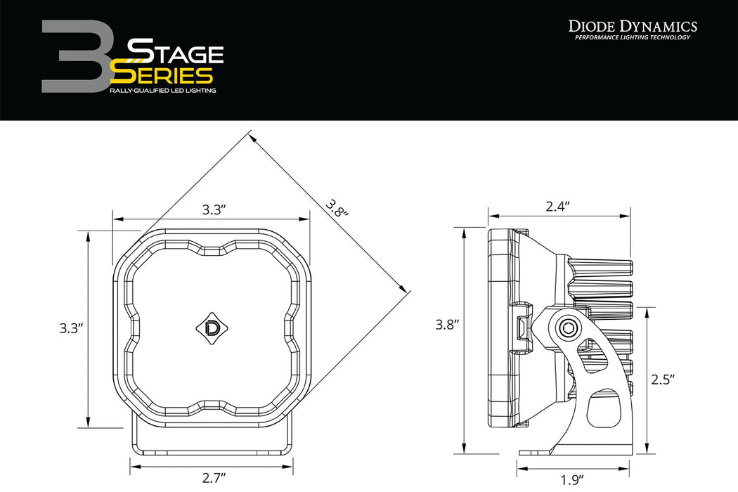Diode Dynamics DD7186 SS3 LED Ditch Light Kit for 2021 Ford Bronco, Pro White Combo Diode Dynamics - Truck Part Superstore