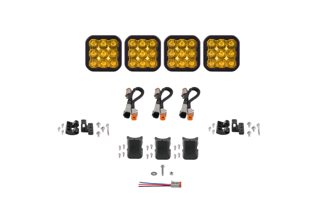 Diode Dynamics DD7207 SS5 Sport Universal CrossLink 4-Pod Lightbar Yellow Driving Diode Dynamics - Truck Part Superstore