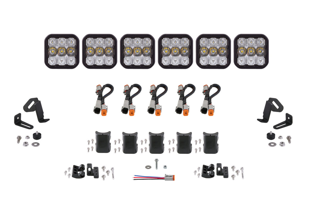 Diode Dynamics DD7244 SS5 Pro Universal CrossLink 6-Pod Lightbar White Combo Diode Dynamics - Truck Part Superstore