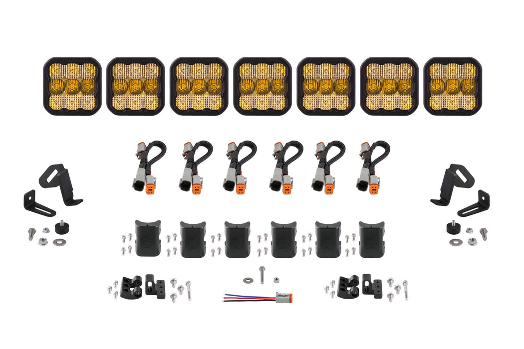 Diode Dynamics DD7247 SS5 Pro Universal CrossLink 7-Pod Lightbar Yellow Combo Diode Dynamics - Truck Part Superstore