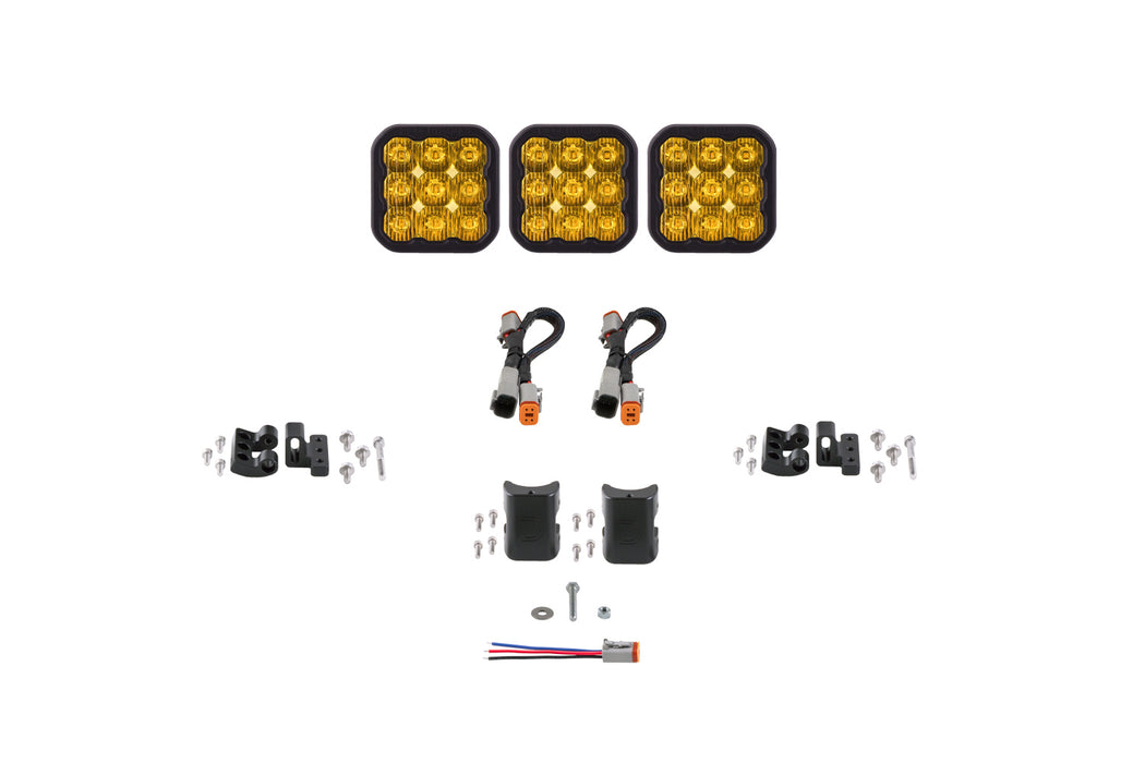 Diode Dynamics DD7251 SS5 Pro Universal CrossLink 3-Pod Lightbar Yellow Driving Diode Dynamics - Truck Part Superstore