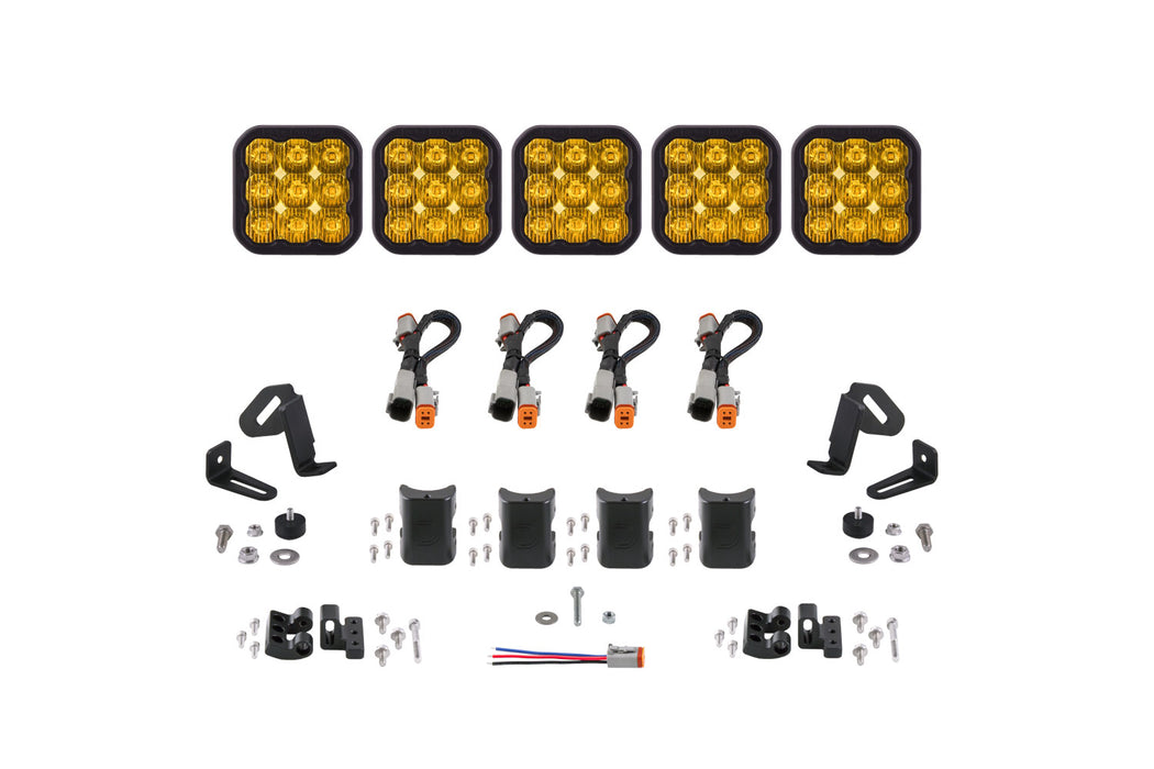 Diode Dynamics DD7255 SS5 Pro Universal CrossLink 5-Pod Lightbar Yellow Driving Diode Dynamics - Truck Part Superstore