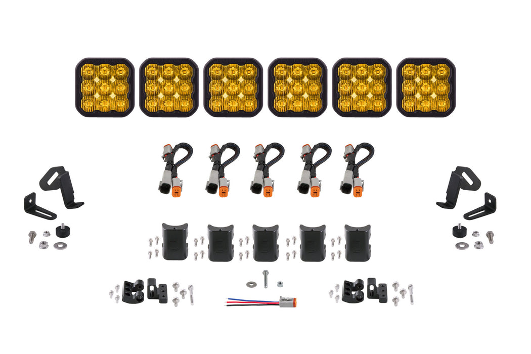 Diode Dynamics DD7257 SS5 Pro Universal CrossLink 6-Pod Lightbar Yellow Driving Diode Dynamics - Truck Part Superstore