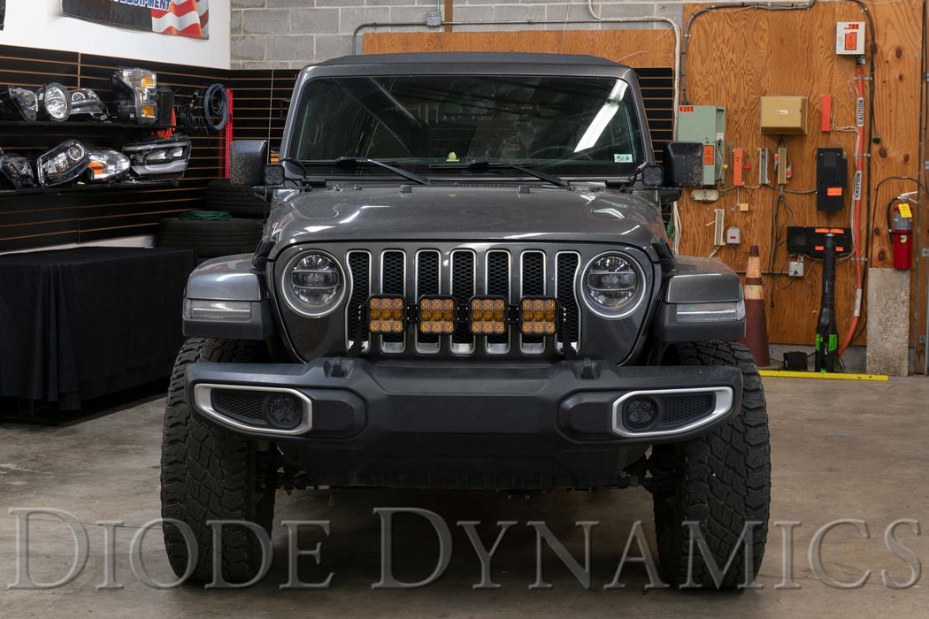 Diode Dynamics DD7269 Jeep JL SS5 4-Pod CrossLink Grille Lightbar Kit Pro Yellow Combo Diode Dynamics - Truck Part Superstore