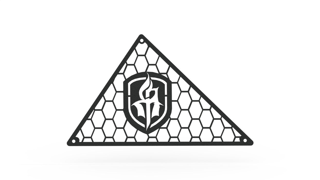 Road Armor DHRC1MH Identity Headache Racks; Standard 40 in. Center Light Pod; Hyve Mesh; Raw; - Truck Part Superstore