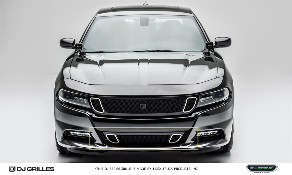 T-Rex Grilles DJ24801 DJ Strada Series Bumper Grille; Small Mesh; Mild Steel; Black; 1 Pc; Overlay; - Truck Part Superstore