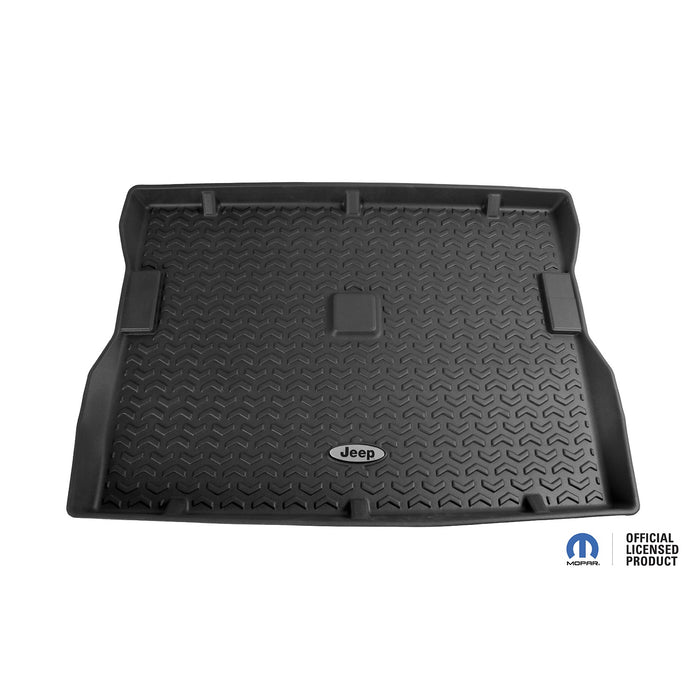 Rugged Ridge DMC-12975.22 All Terrain Cargo Liner; Jeep® Logo; Official Chrysler Licensed Product; Black; - Truck Part Superstore