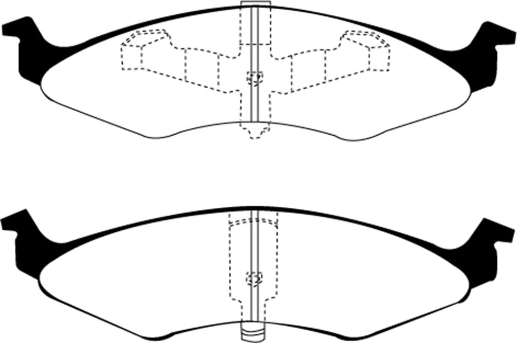 EBC Brakes DP21202 Greenstuff 2000 Series Sport Brake Pads; FMSI Pad No. D633; - Truck Part Superstore