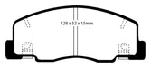 EBC Brakes DP21204 Greenstuff 2000 Series Sport Brake Pads; FMSI Pad No. D527; - Truck Part Superstore