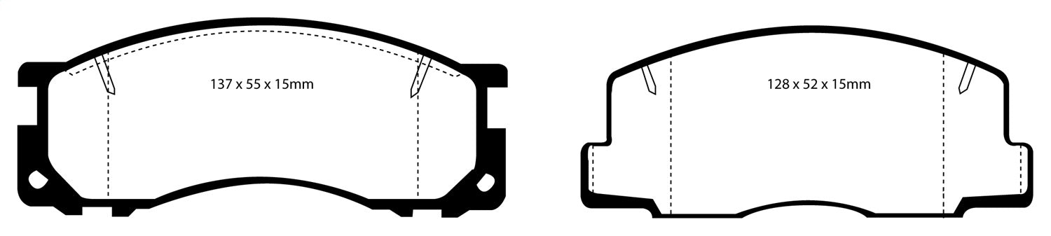 EBC Brakes DP2876 Greenstuff 2000 Series Sport Brake Pads; FMSI Pad No. D500; - Truck Part Superstore