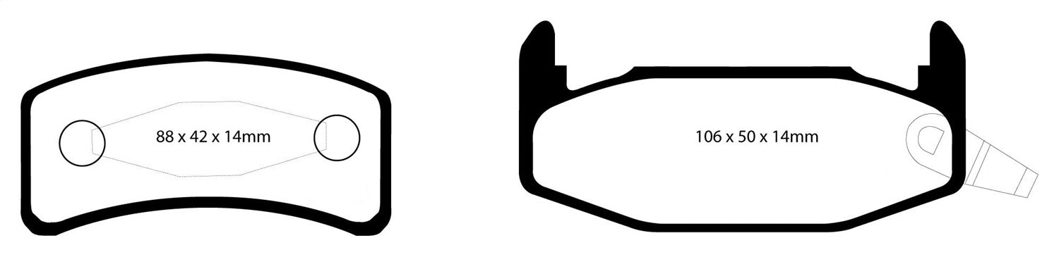 EBC Brakes DP2978 Greenstuff 2000 Series Sport Brake Pads; FMSI Pad No. D377; - Truck Part Superstore