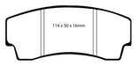 EBC Brakes DP4008R Yellowstuff Street And Track Brake Pads; FMSI Pad No. DR034; - Truck Part Superstore