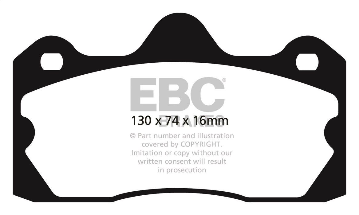 EBC Brakes DP4060R Yellowstuff Street And Track Brake Pads; FMSI Pad No. D1599; 332mm Dia.; - Truck Part Superstore