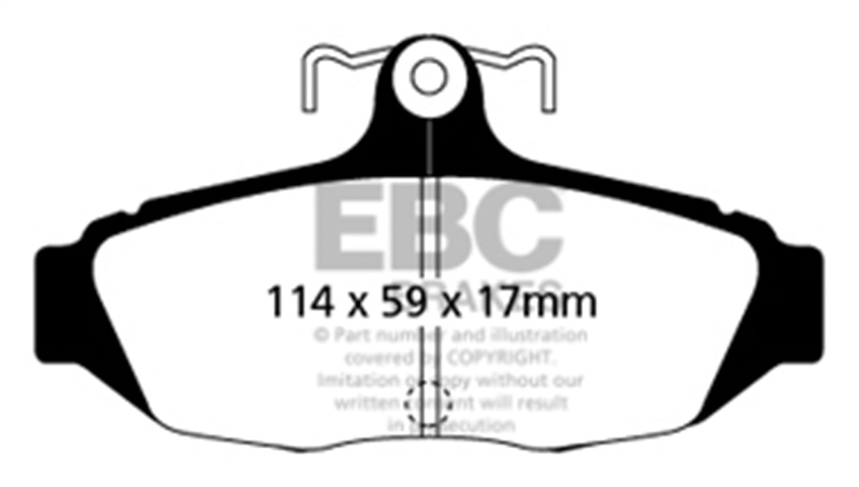 EBC Brakes DP41172R Yellowstuff Street And Track Brake Pads; FMSI Pad No. D347; - Truck Part Superstore