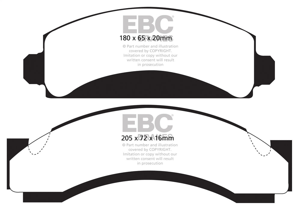 EBC Brakes DP41241R Yellowstuff Street And Track Brake Pads; FMSI Pad No. D149; - Truck Part Superstore