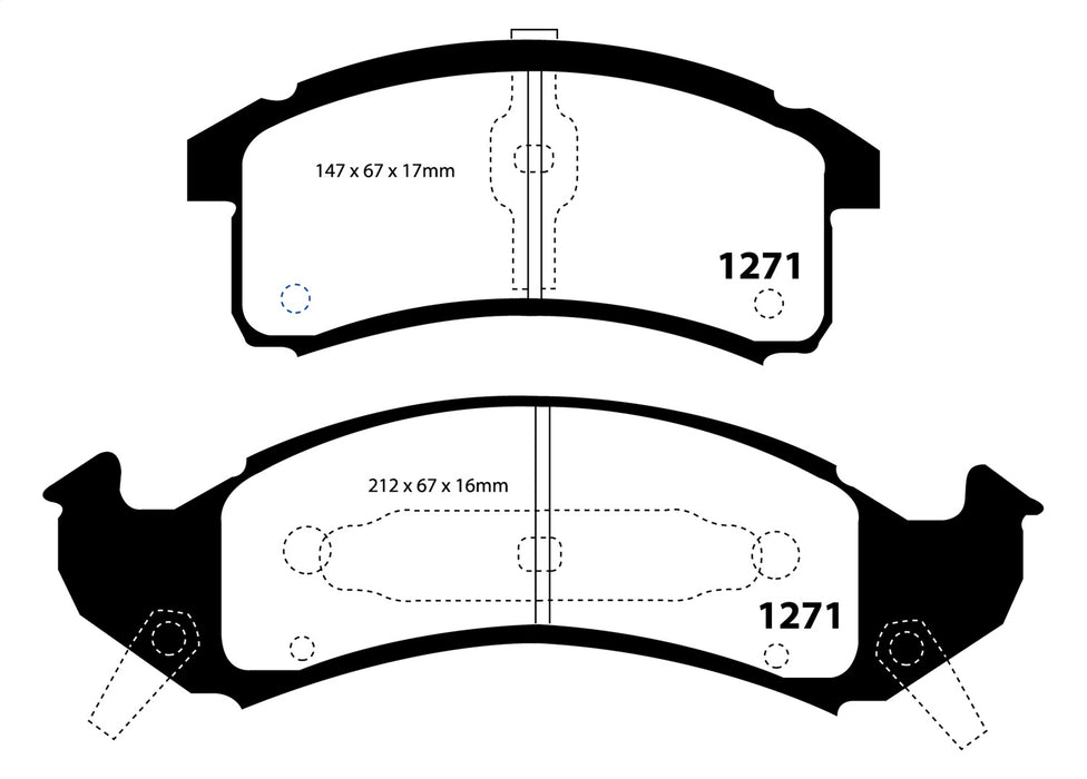 EBC Brakes DP41271R Yellowstuff Street And Track Brake Pads - Truck Part Superstore