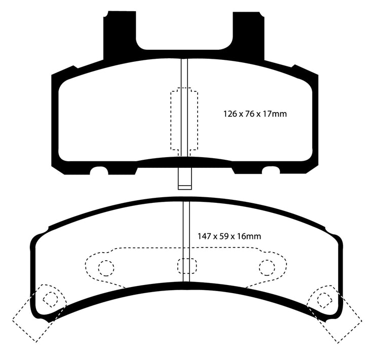 EBC Brakes DP41273R Yellowstuff Street And Track Brake Pads - Truck Part Superstore