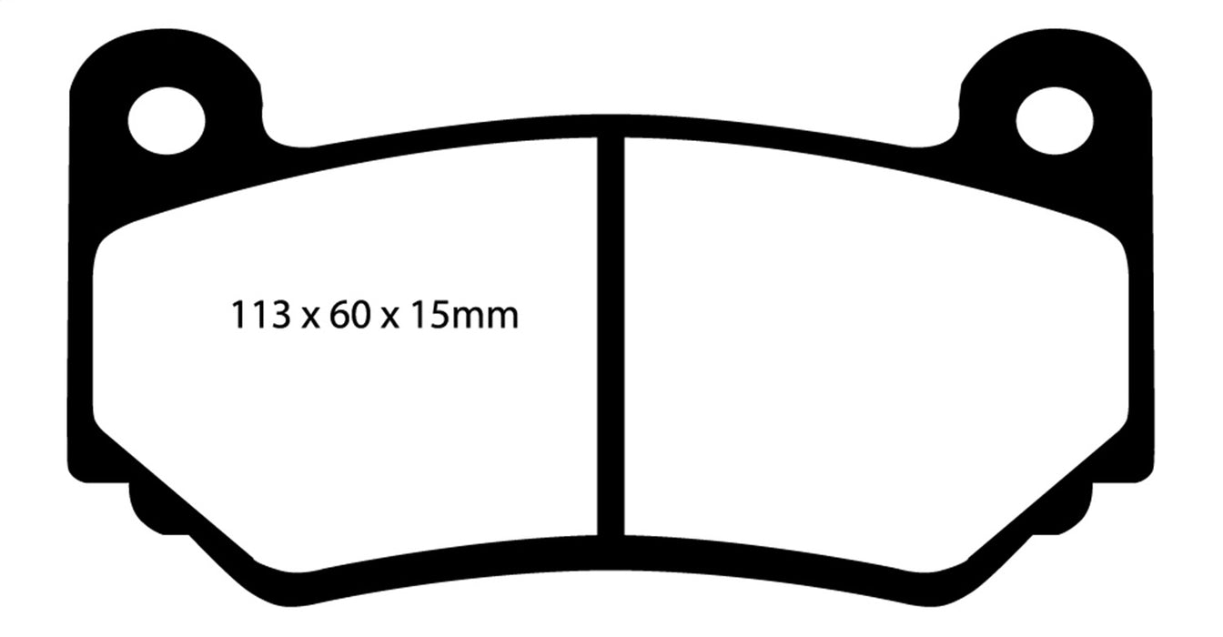 EBC Brakes DP41377R Yellowstuff Street And Track Brake Pads; FMSI Pad No. DR032; 308mm Dia.; - Truck Part Superstore