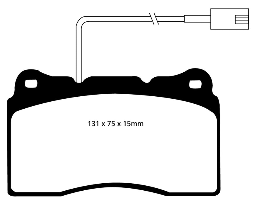 EBC Brakes DP41540R Yellowstuff Street And Track Brake Pads; FMSI Pad No. D1016; 345mm Dia.; - Truck Part Superstore
