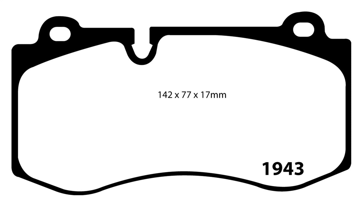 EBC Brakes DP41943R Yellowstuff Street And Track Brake Pads; FMSI Pad No. D1223; - Truck Part Superstore