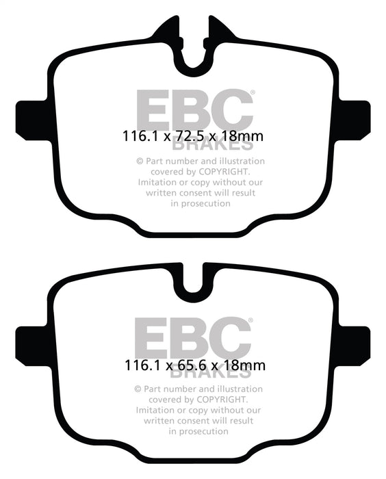 EBC Brakes DP42089R Yellowstuff Street And Track Brake Pads; FMSI Pad No. D1469; - Truck Part Superstore