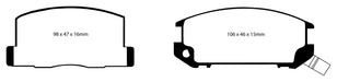 EBC Brakes DP4602R Yellowstuff Street And Track Brake Pads; FMSI Pad No. D309; - Truck Part Superstore