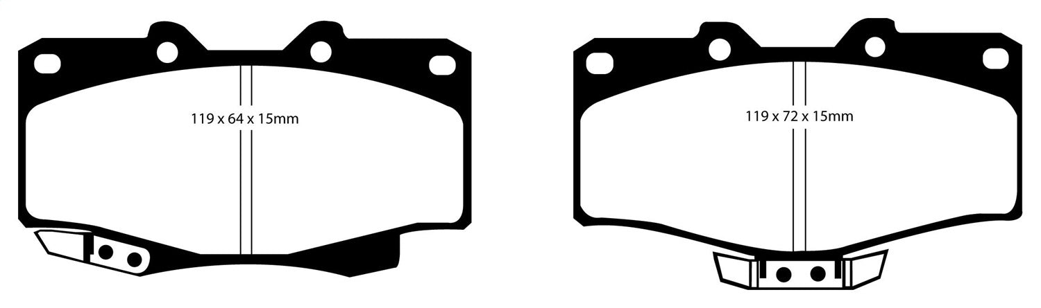 EBC Brakes DP4807R Yellowstuff Street And Track Brake Pads; FMSI Pad No. D436; - Truck Part Superstore
