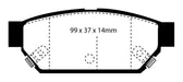 EBC Brakes DP4986R Yellowstuff Street And Track Brake Pads; FMSI Pad No. D596; - Truck Part Superstore