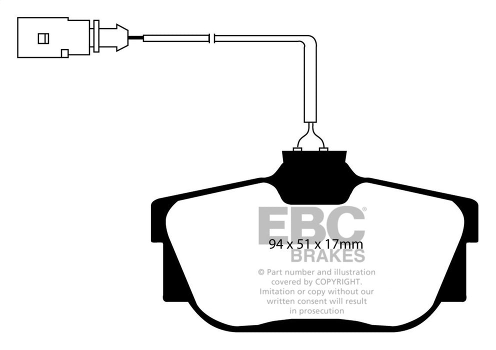 EBC Brakes DP61445 6000 Series Greenstuff Truck/SUV Brakes Disc Pads; FMSI Pad No. D877; - Truck Part Superstore