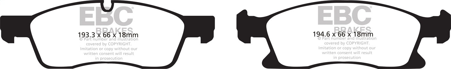 EBC Brakes DP61871 6000 Series Greenstuff Truck/SUV Brakes Disc Pads - Truck Part Superstore