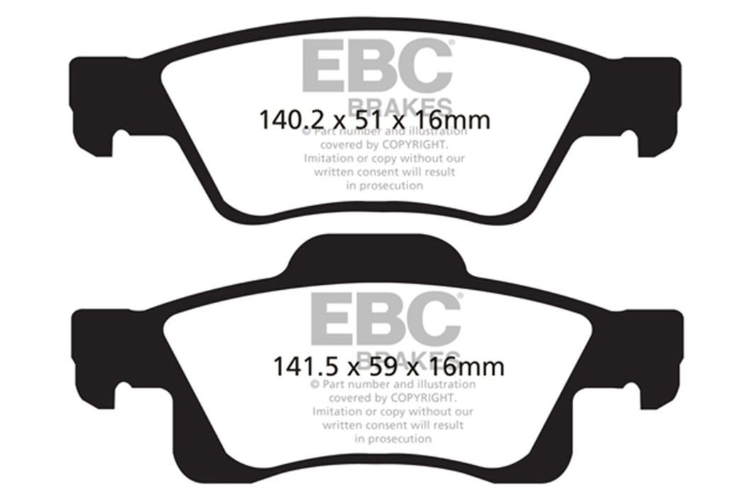 EBC Brakes DP61872 6000 Series Greenstuff Truck/SUV Brakes Disc Pads - Truck Part Superstore