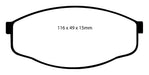 EBC Brakes DP6419 6000 Series Greenstuff Truck/SUV Brakes Disc Pads; FMSI Pad No. D207; - Truck Part Superstore