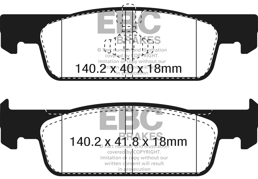 EBC Brakes DP22335 Greenstuff 2000 Series Sport Brake Pads; FMSI Pad No. D1830; - Truck Part Superstore
