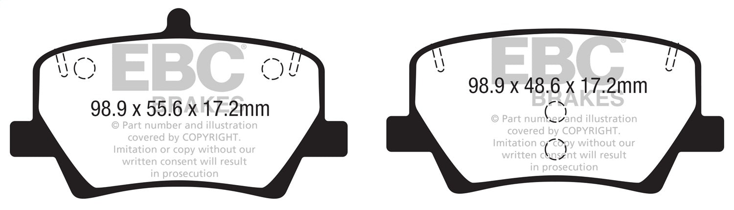 EBC Brakes DP22366 Greenstuff 2000 Series Sport Brake Pads; FMSI Pad No. D2136; - Truck Part Superstore