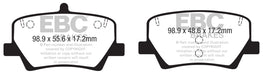 EBC Brakes DP22366 Greenstuff 2000 Series Sport Brake Pads; FMSI Pad No. D2136; - Truck Part Superstore