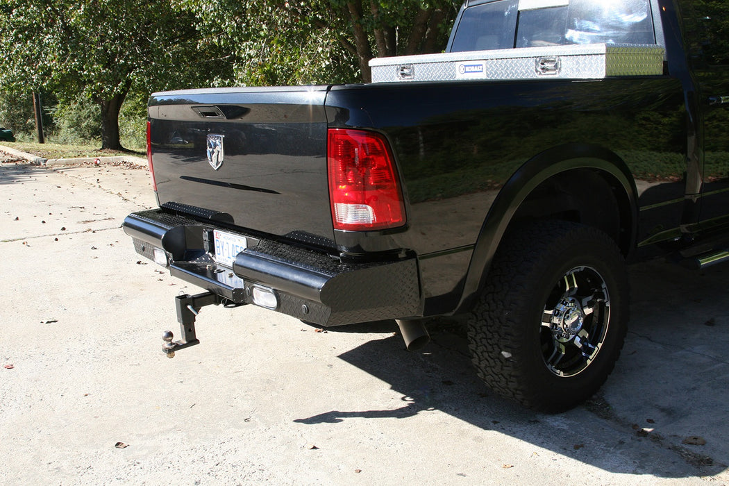 Fab Fours DR03-T1050-1 Black Steel Ranch Rear Bumper; 2 Stage Black Powder Coated; - Truck Part Superstore
