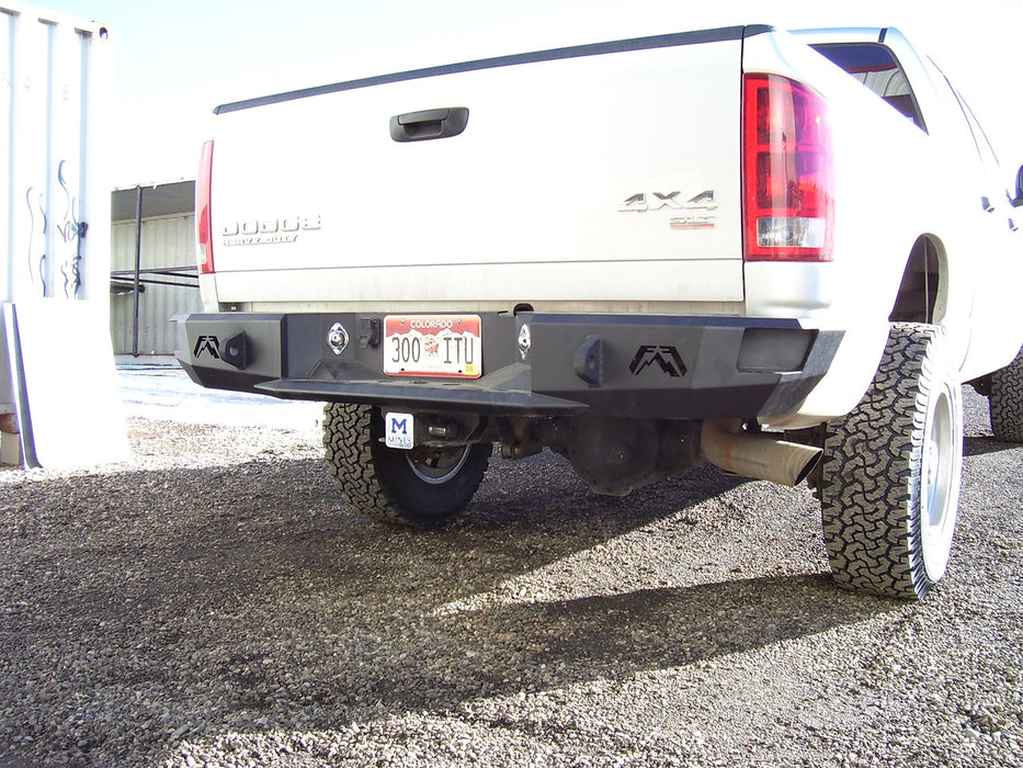 Fab Fours DR03-W1050-B Heavy Duty Rear Bumper; Uncoated/Paintable; Incl. 0.75 in. D-Ring Mount; [AWSL]; - Truck Part Superstore