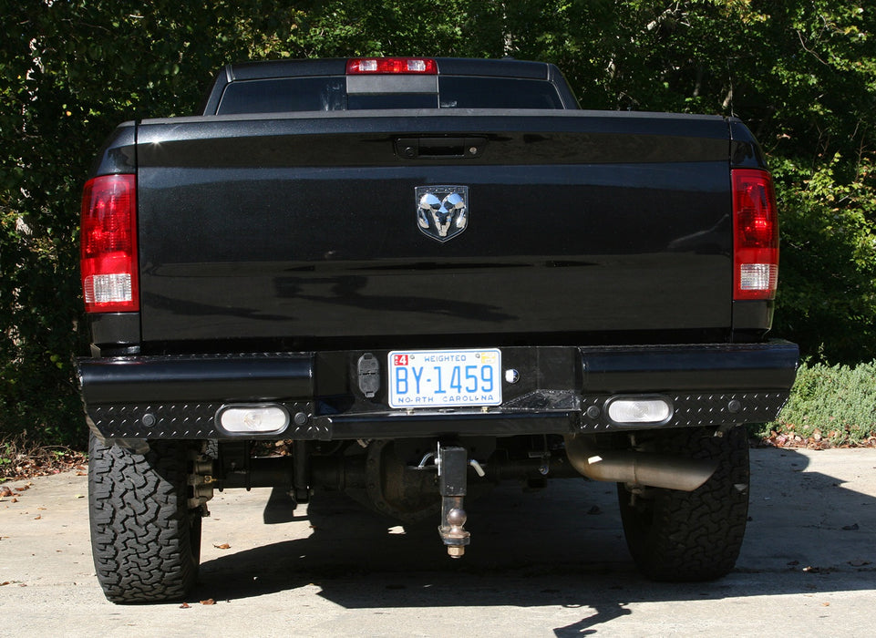 Fab Fours DR10-T2950-1 Black Steel Ranch Rear Bumper; 2 Stage Black Powder Coated; - Truck Part Superstore