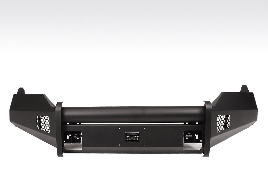 Fab Fours DR13-R2961-1 Elite Front Bumper; 2 Stage Black Powder Coated; w/o Grill Guard; w/Tow Hooks; - Truck Part Superstore